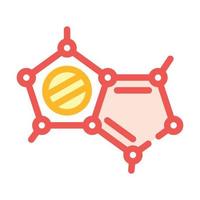 illustration isolée de vecteur d'icône de couleur de structure moléculaire