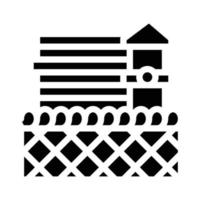 prison bâtiment glyphe icône illustration vectorielle isolée vecteur