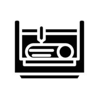 illustration vectorielle d'icône de glyphe de tuyaux de poinçonnage et de coupe vecteur