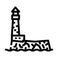 illustration vectorielle de l'icône de la ligne de l'île phare vecteur