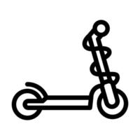 illustration vectorielle de l'icône de la ligne de scooter de coup de pied vecteur