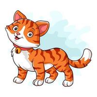 dessin animé chat orange sur fond blanc vecteur