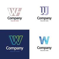 lettre w grand logo pack design création de logos modernes créatifs pour votre entreprise vecteur