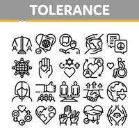 icônes de collection de tolérance et d'égalité définies vecteur