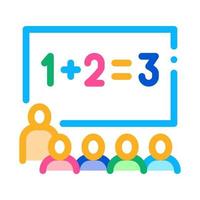 classe préscolaire enfants éducation mathématiques icône vecteur contour illustration
