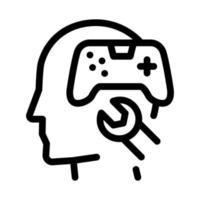 jeu joystick réparation icône vecteur contour illustration