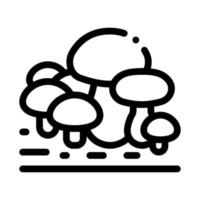 illustration de contour vectoriel icône champignon en croissance