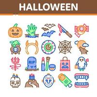 icônes de collection de célébration halloween set vector