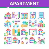 icônes de collection d'immeuble d'appartements définies illustrations vectorielles vecteur