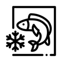 illustration de contour vectoriel icône poisson congelé