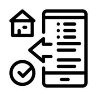 illustration vectorielle de l'icône de l'application de téléphone de chèque de maison vecteur
