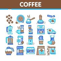 vecteur de jeu d'icônes de collection de boissons énergisantes café