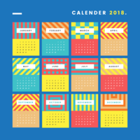 Calendrier moderne imprimable vecteur