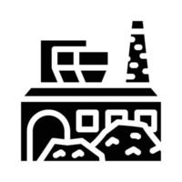 illustration vectorielle d'icône de glyphe de déchets solides de traitement industriel vecteur