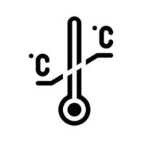limitation de température glyphe icône illustration vectorielle vecteur