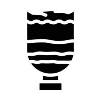 filtration de l'eau à travers le sable et le charbon glyphe icône illustration vectorielle vecteur