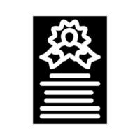 certificat de talent du gestionnaire glyphe icône illustration vectorielle vecteur