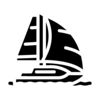 illustration vectorielle d'icône de glyphe de transport maritime de yacht vecteur
