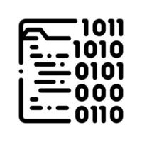 icône de fine ligne vecteur système de codage de fichier binaire