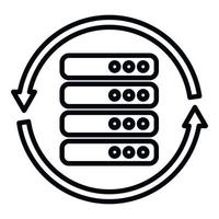vecteur de contour d'icône de restauration de serveur. données de sauvegarde