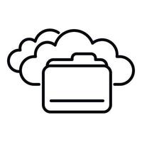 vecteur de contour d'icône de dossier de fichiers. nuage de données