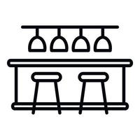 vecteur de contour d'icône intérieure de comptoir de bar. table de café