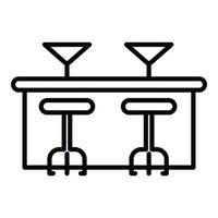 vecteur de contour d'icône de comptoir de bar de meubles. table de café