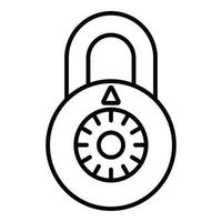 vecteur de contour d'icône de cadenas de chiffrement. code de sécurité