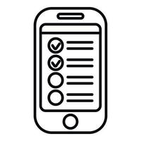 vecteur de contour d'icône de calendrier de tâche de smartphone. événement de personne