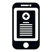 vecteur simple d'icône de rapport médical de smartphone. la santé des patients