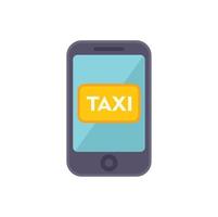 vecteur plat d'icône de service de taxi de smartphone. transfert de l'aéroport