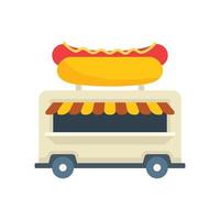 vecteur plat d'icône de hot-dog de collation. panier de nourriture
