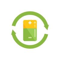 recycler l'icône de batterie vecteur plat. eau solaire