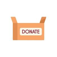 boîte en carton faire un don d'icône vecteur plat. aide caritative