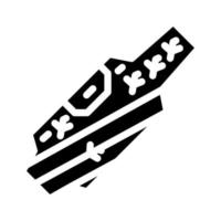 porte-avions navire glyphe icône illustration vectorielle vecteur