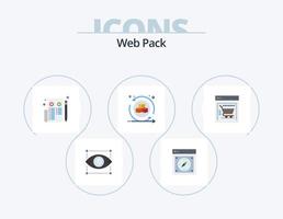 pack d'icônes plat web pack 5 conception d'icônes. Panier. virtuel. la toile. interactif D. la toile vecteur