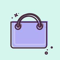 sac à provisions icône. lié au symbole de la boutique en ligne. style mbé. simple illustration. magasin vecteur