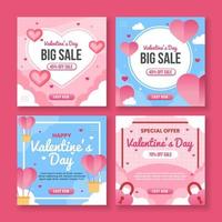 modèle de médias sociaux de vente de la saint valentin vecteur