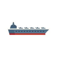 vecteur plat d'icône de navire de guerre. navire de la marine