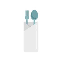 vecteur plat d'icône de restaurant de fourchette de cuillère. plat café
