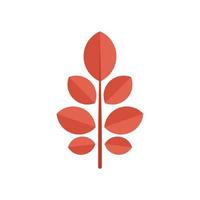 vecteur plat d'icône de branche de feuille rouge. automne