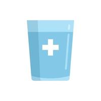 vecteur plat d'icône de verre d'eau médicale. bouteille de boisson