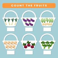 jeu éducatif pour les enfants ajout amusant en comptant les fruits vecteur