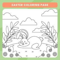Coloriages de Pâques pour les enfants d'âge préscolaire imprimables vecteur