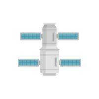 vecteur plat d'icône de petite station spatiale. fusée internationale