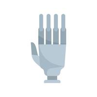 icône de la main artificielle, style plat vecteur