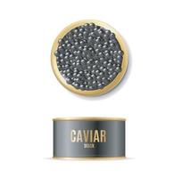 le caviar noir 3d détaillé et réaliste peut être défini. vecteur