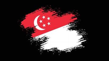 drapeau grungy de singapour vecteur