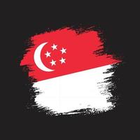vecteur de drapeau vintage singapour abstrait peint à la main