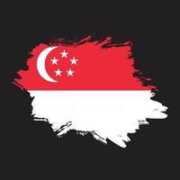 nouveau vecteur de drapeau grunge vintage singapour